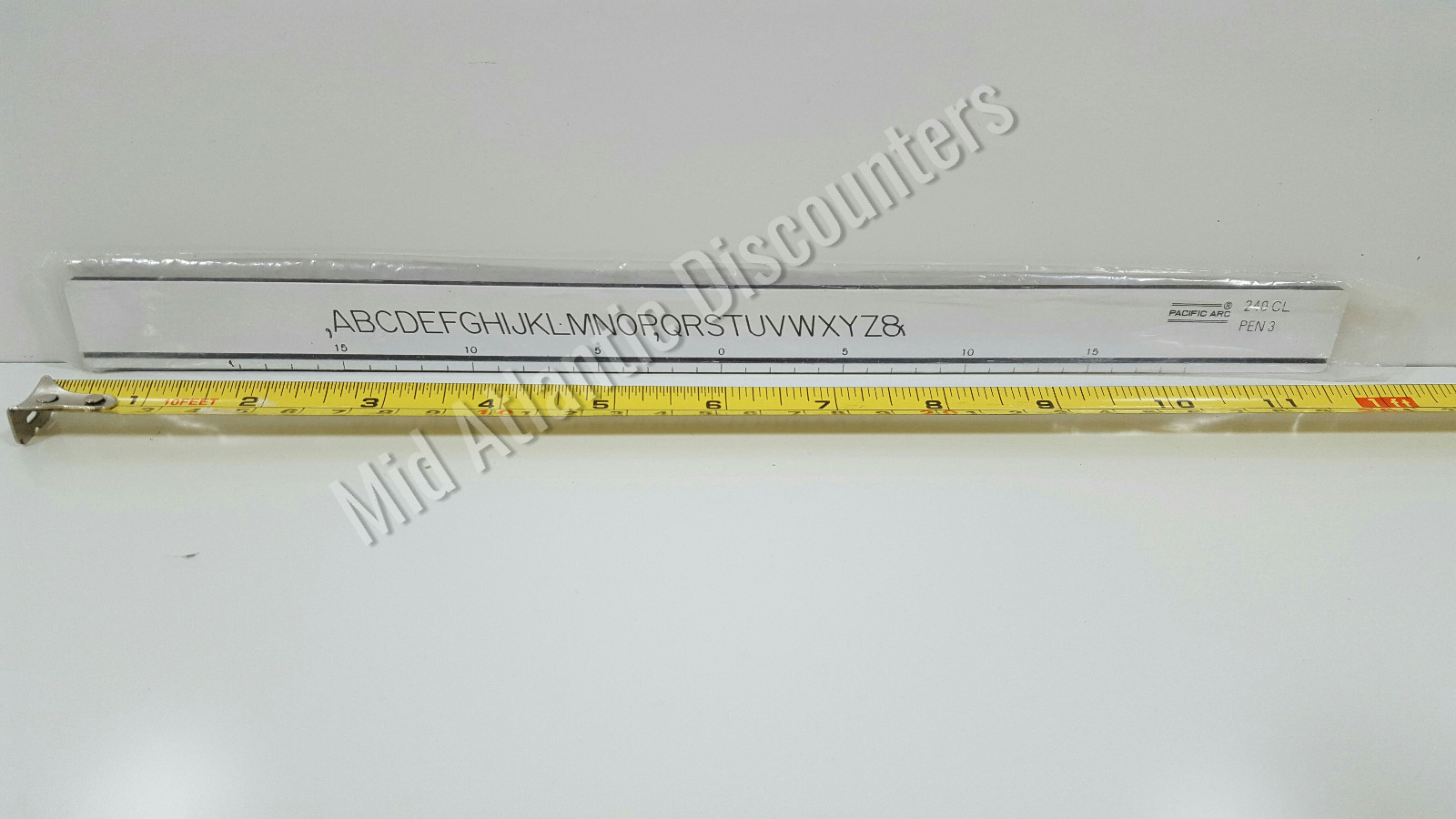 NOS Pacific Arc 240CL Pen 3 Lettering Template Ruler One in Original Plastic