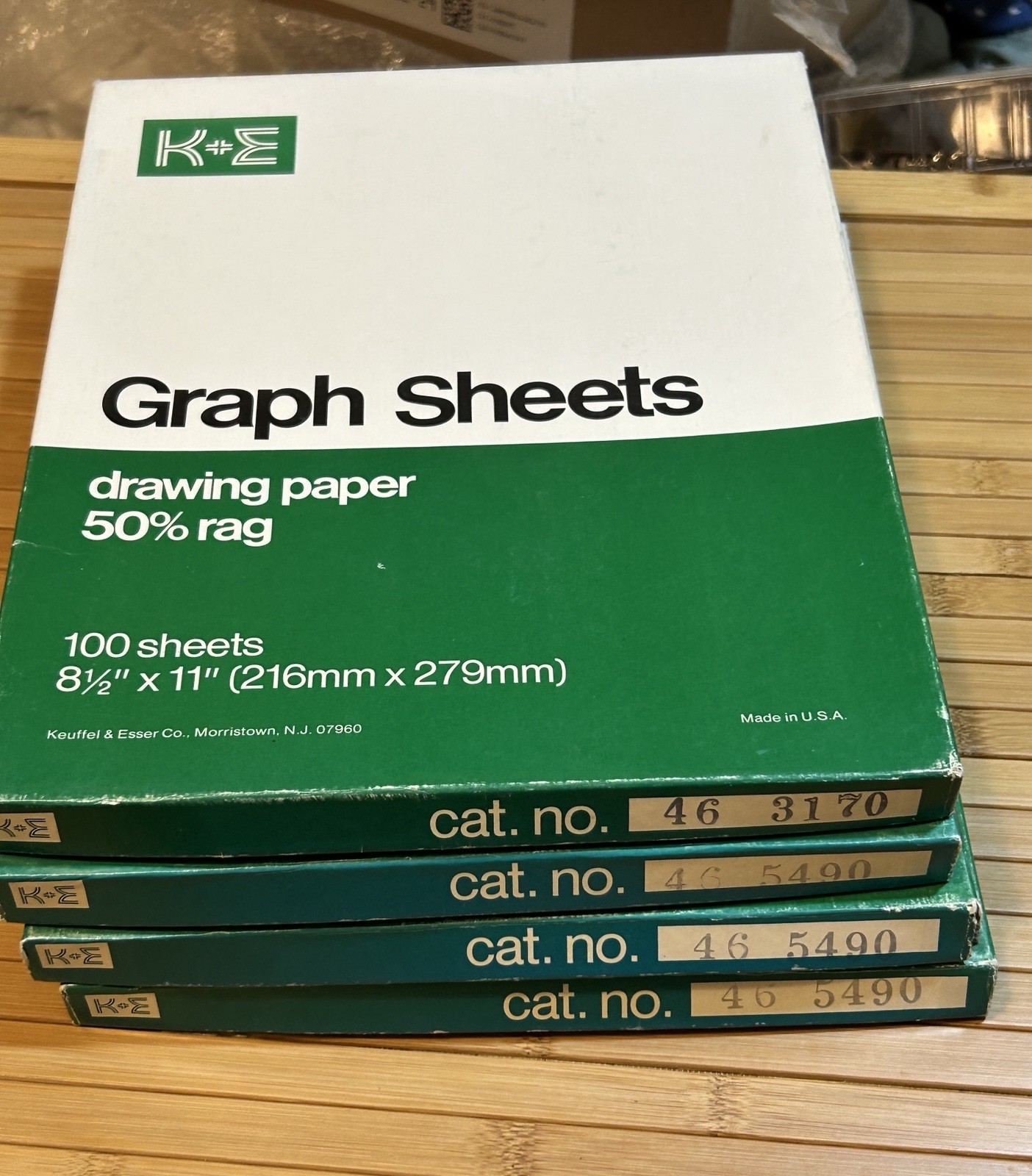 Vintage Keuffel & Esser K+E Graph Sheets 50% Rag Paper Lot of 4 Boxes