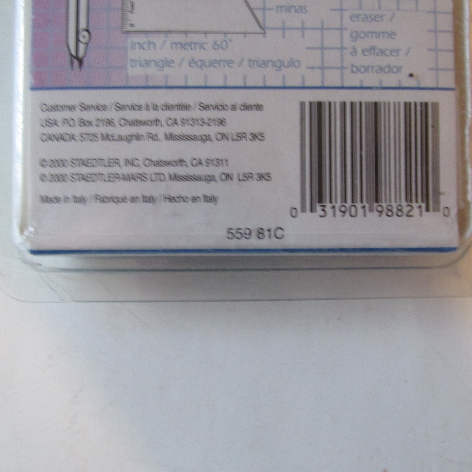 Staedler 8 Piece Geo Set 559 81C Made in Italy Missing Pen