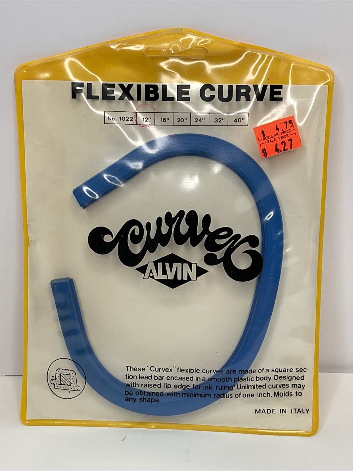 Alvin Curvex 12” Flexible Curve Drawing Aid For Drafting, Design, Art, Crafts