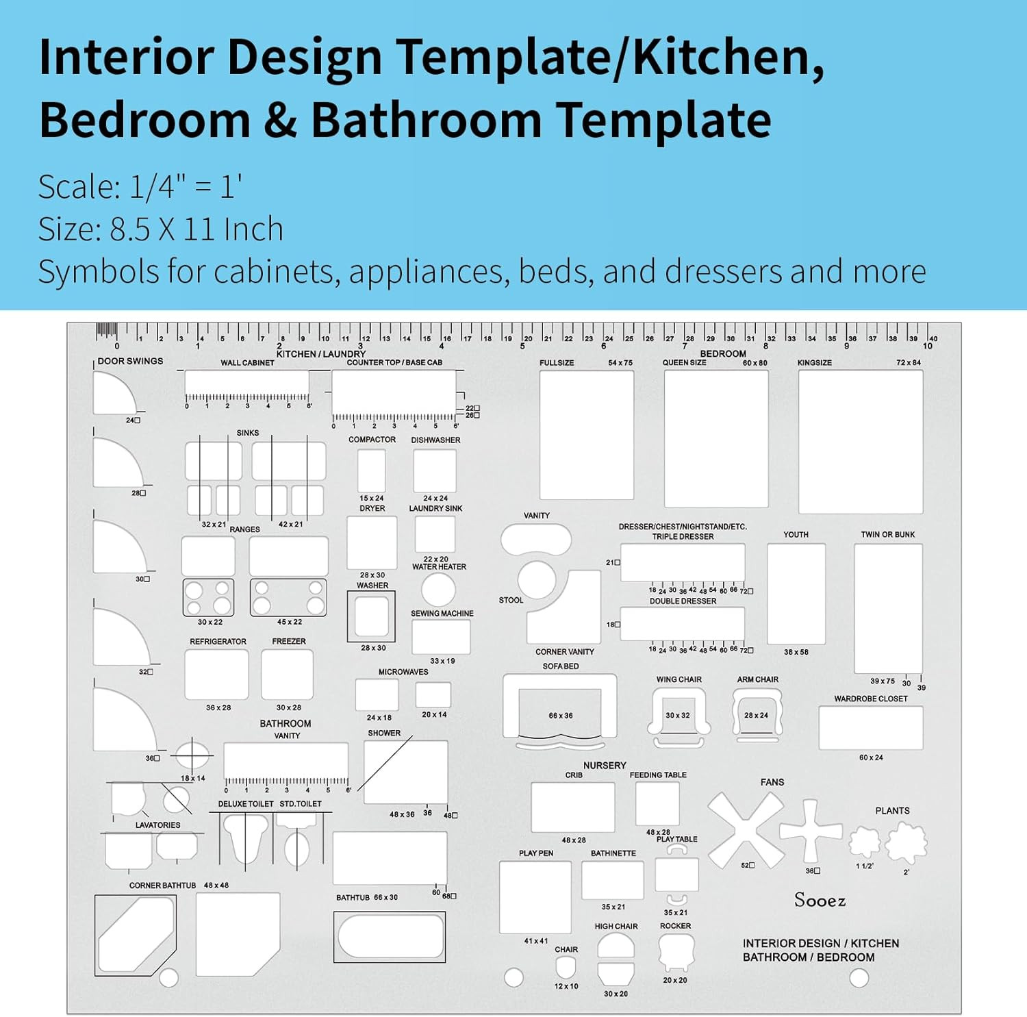 Architectural Templates, House Plan, Interior Design and Furniture Template, Dra