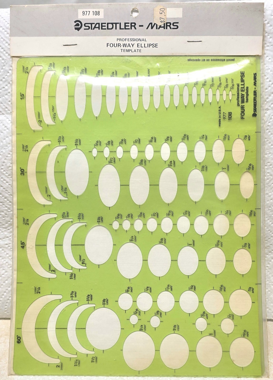 New Staedtler – Mars FOUR WAY ELLIPSE No. 977 108 Professional Template NOS