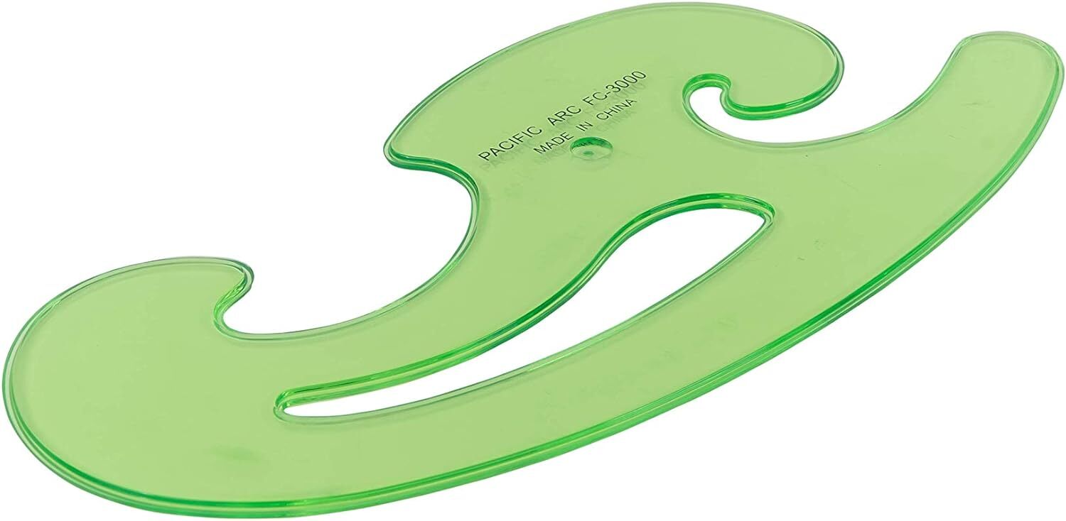 Pacific Arc French Curve Set, 3 Shapes, Clear Curve Ruler, Drafting Tool
