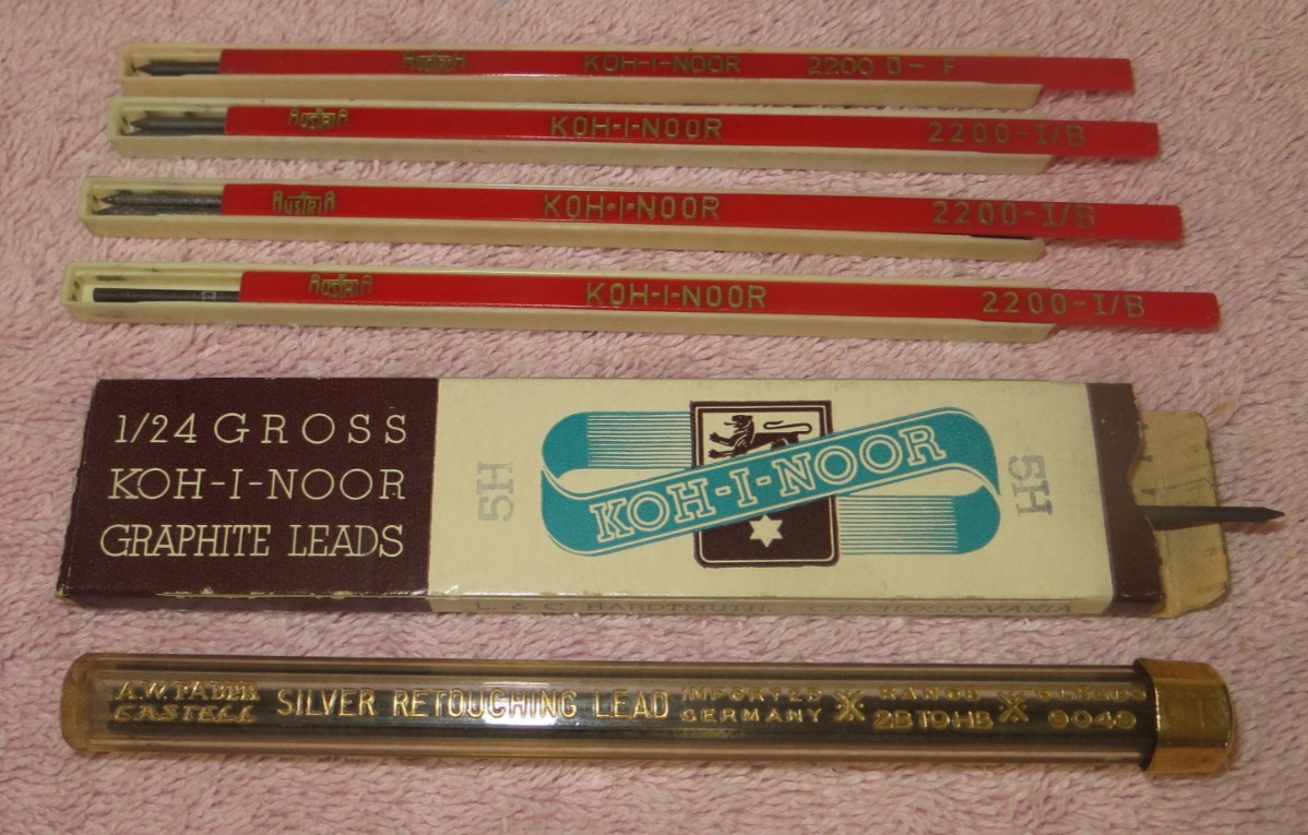 Vtg Koh-I-Noor & Faber Castell Drawing Drafting Graphite Lead