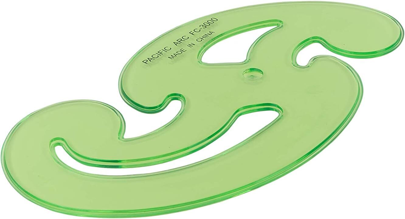 Pacific Arc French Curve Set, 3 Shapes, Clear Curve Ruler, Drafting Tool