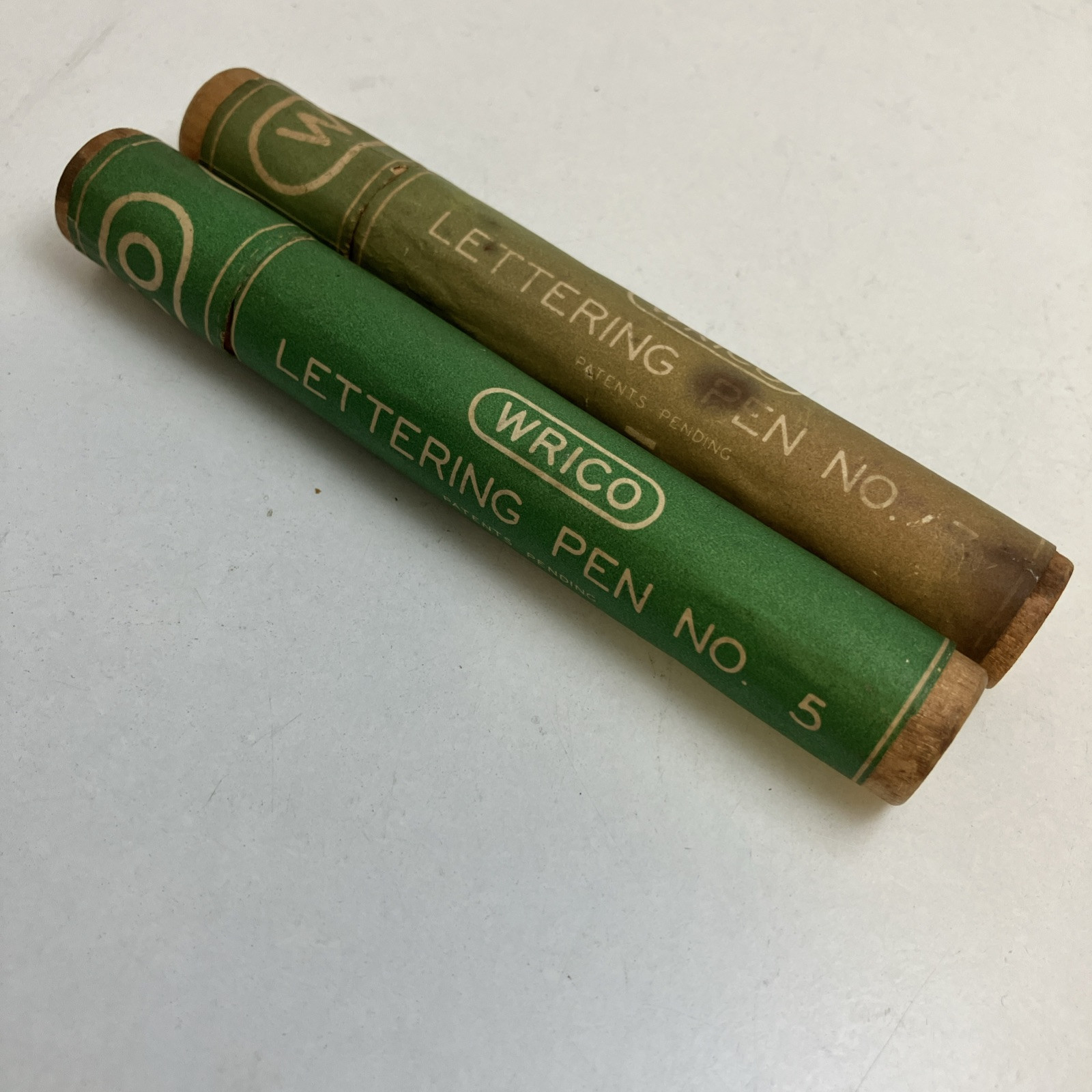 Vintage WRICO – Standard Lettering Pen No. 5 & 4 – in Original Wooden Tube